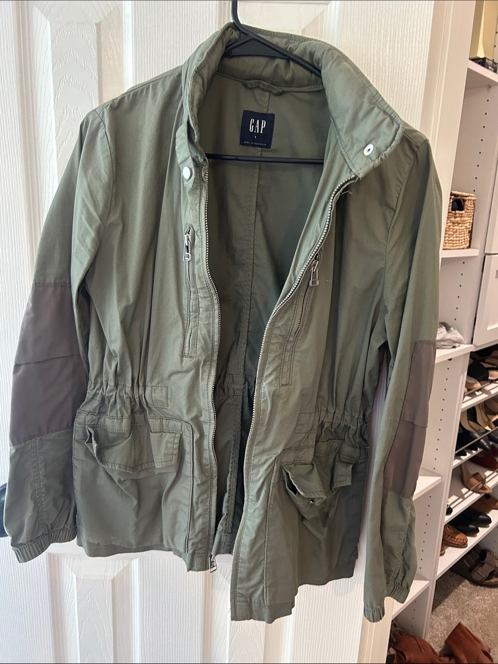 GAP Olive Green Utility Jacket with Contrast Elbow Panels